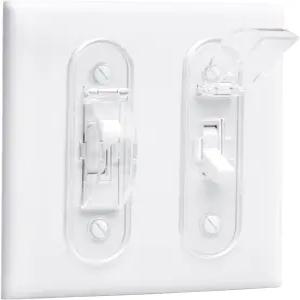 벽 스위치 가드 보호 라이트 커버 토글 스타일 켜거나 끄는 위치로 잠그기 1팩 클리어