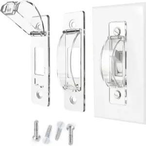 스몰플롬 조명 스위치 가드 2팩 투명 잠금장치 커버 보호 와 성인이 실수로 켜거나 끄는 것을 방지합니다