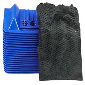 마이티 제품 20팩 4인치 x 10인치 블루 코너 프로텍터 V자형 플랫베드 가장자리 보호대 휴대용 케이스 포함