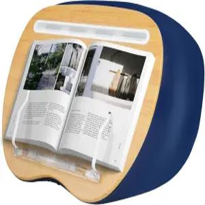 랩 데스크 XL 빈백 책꽂이 침대에서 읽을 수 있는 책 홀더 자유 독서 베개 안정성을 위한 노트북 책상