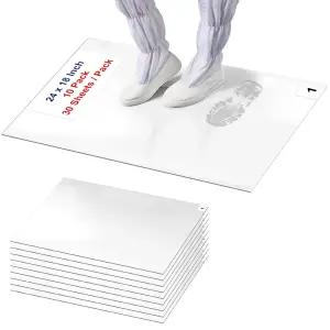 끈적끈적한 매트 접착 패드 300매 30매/팩 18인치 x 24인치 45인치 60cm 신발 건축 클린룸 실험실 병원