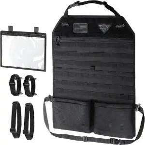 WYNEX 카시트 정리함 슬링 랙 비주얼 포켓 및 패치가 있는 몰 뒷좌석 커버 보호대 F150 지프 픽업 트럭용