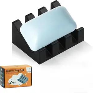 샤워 욕실용 바 비누 홀더용 실리콘 접시 셀프 배수 폭포 건조 트레이 바를 깨끗하고 쉽게 청소할 수