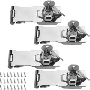 TOVOT 4PCS 4 키드 해스프 잠금 도어 래치 캐비닛 서랍용 패드록 유사