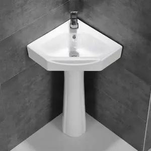 코너 세면대 인테리어 욕실 삼각형 삼각 세라믹