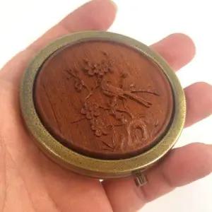 손거울 휴대용 미니 나무 수공예 까치 고급