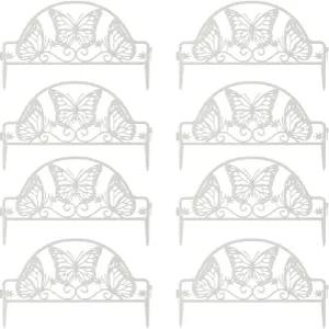 울리겟 플라스틱 정원 피켓 울타리 가장자리 장식 테두리 8개 전체 길이 160인치 흰색 B