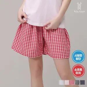 벨라도나 여성 체크 5부 파자마팬츠 홈웨어 이지웨어 수면바지 Bon-2660