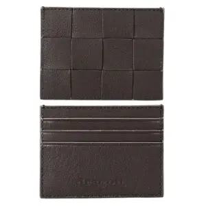 26SS  체크 위브드 레더 카드지갑 8017 DKBROWN