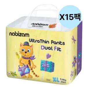 나비잠 아기 듀얼핏 울트라씬 XL 팬티 기저귀 15팩