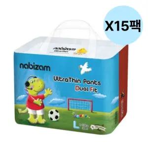나비잠 아기 울트라씬 듀얼핏 대형 팬티 기저귀 15팩