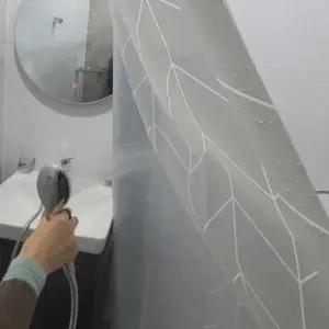 욕실커튼 방수 샤워커튼 그레이 150x180