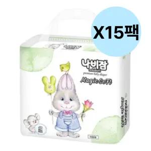 나비잠 밴드 기저귀 매직소프트 남녀공용 점보형 15팩
