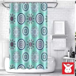 샤워커튼 방수 욕실 가림막 헤링본 욕조 커튼