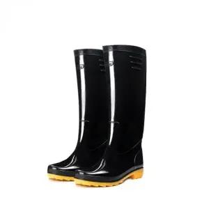 남녀공용 PVC 고무 장화 검정 미끄럼방지 방수 작업용 작업화 긴 부츠