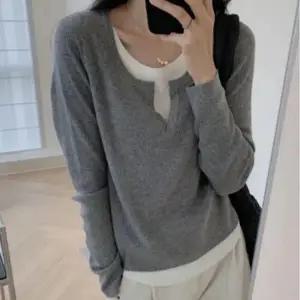 여성 슬릿 데일리 레이어드 긴팔 티셔츠 DHH-L22