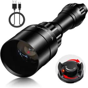 야간 시야를 위한 유니크파이어 850nm IR 조명 줌 기능이 있는 LED 적외선 손전등 충전식 래피드 포커스 및