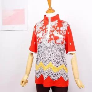 찰랑 지퍼 반팔 티셔츠 중년 할머니 의류 어버이날 선물 요양원 반목