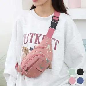 영문 홀로그램 데일리 기본 미니 힙색