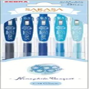 지브라 JJ15-NP-5C 젤 볼펜 사라사 클립 0.02인치(0.5mm) 플라워 부케 네모필라 5가지 색상 세트