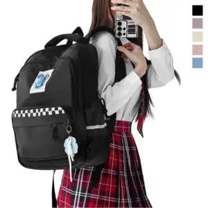 파스텔 캐주얼 여성백팩 클로바 키링 학생백팩 책가방 백팩가방 여성백팩 여성 백팩 가방