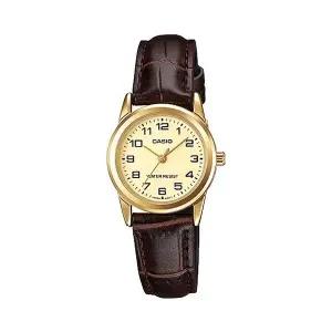 [카시오] 여성 가죽 손목 시계 LTP-V001GL-9B