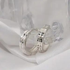 귀걸이 92.5 SILVER 더블컷팅 링