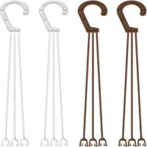 OFXDD 화분 걸이 - 4팩 플라스틱 꽃바구니 후크가 달린 장식 정원 야외 바구니