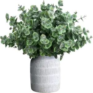 Lcuasc 12PCS 유칼립투스 스템 24.8 인조 현실적인 실크 잎 가정 장식용 웨딩 부케 꽃꽂이 및 DIY 공예품