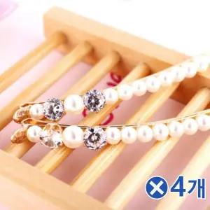 [오너클랜]TBZ 일자형 진주 헤어핀 2px4개 여성스러운헤어핀