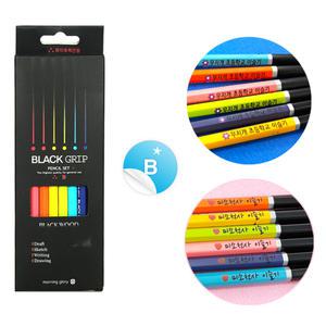 모닝글로리 블랙그립 네임연필 (6자루)/이름각인연필 투투존