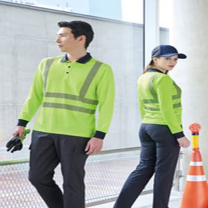 하계 작업복 긴팔티셔츠 [ 지벤 ZB-T2135 ] 형광그린 안전 쿨론티셔츠/ 반사띠 적용