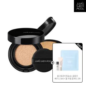 정샘물 에센셜 스킨 누더 롱웨어 쿠션(본품+리필)(+ 물크림라이트8ml + 글로우 베이스 5ml +  물 프렙 겔 패드)