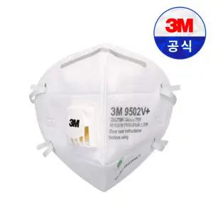 3M 접이식 방진 마스크 9502V+ 1급 KN95 1개입 개별포장 방독 분진 산업용 공업용