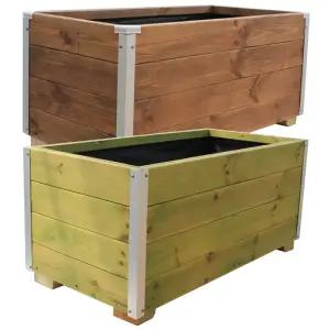 sg21504 텃밭화분 텃밭상자 베란다 옥상 방부목 직사각 바퀴 원목 나무 목재 화단