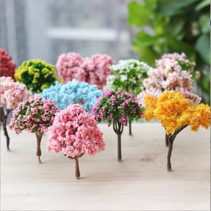 미니어처 피규어 나무 모형 장식 소품-핑크둥근나무