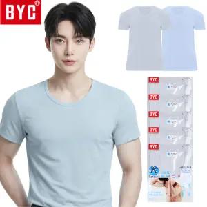 BYC 남성 반팔 런닝 5매 에어로쉬 땀 기능성 유색 티반 남자 흡한속건 스포츠 회색 하늘색 운동 5S_BYA2118