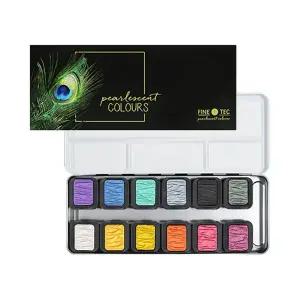 지구화학 파인텍 F1200 12색 고체 펄 수채물감