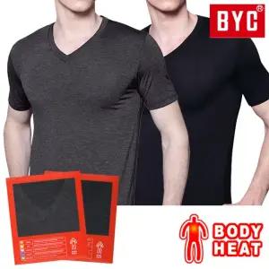 BYQ.2030보디히트V넥반팔티/남성발열내의내복상의