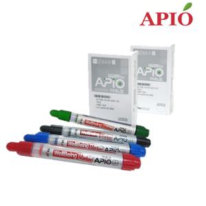 [아피오]웰빙마커(10ea)1박스/화이트 보드마카 리필형 보드마카 유리칠판 생잉크마카펜