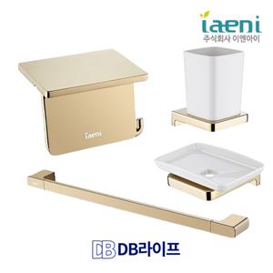 EBA6600 이엔아이 국산 골드색상 고급유광 악세사리용품 4품 세트 욕실 화장실 수건 휴지걸이 컵대 비누대