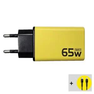 테크매카 GaN II 65W 멀티 급속 고속 핸드폰  충전기 어댑터 C타입 휴대폰 3포트 C To C 케이블