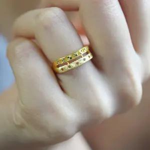 24k순금 컷팅 사각 두줄 반지 3.75g