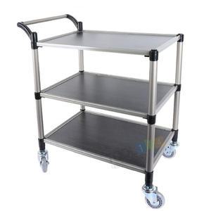 고급 오크우드 3단 다용도카트 중 460mmx630mmx820mm 무소음바퀴 이동 서빙카트 3단 고급음식점 호텔 다용도