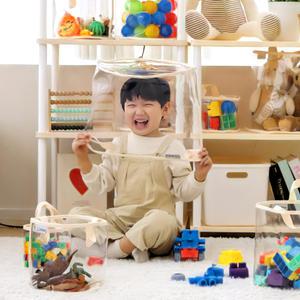 생각하는집 투명 아기 장난감 정리함 수납함 보관함 바구니 S