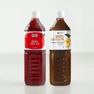 [인기구성] 무설탕 국내산 오미자진액 1,000ml 1병 + 생강진액 1,000ml 1병