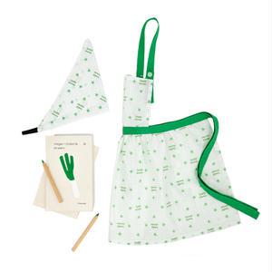 세맘스 어린이 방수 프릴앞치마+두건세트 클로버