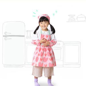 세맘스 어린이 방수 프릴앞치마+두건세트 로지