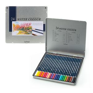 문화 넥스프로 수채 색연필 24색 틴케이스