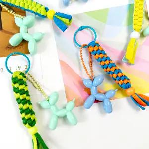 맘아트 DIY 운동화끈 퍼피 키링 만들기 키트 풍선강아지 스쿠비두 매듭 공예